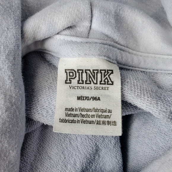 PINK Victoria's Secret Oversized Blue Tie Dye Turtleneck Sweatshirt EUC - Picture 4 of 16